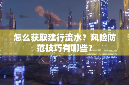 怎么获取建行流水？风险防范技巧有哪些？